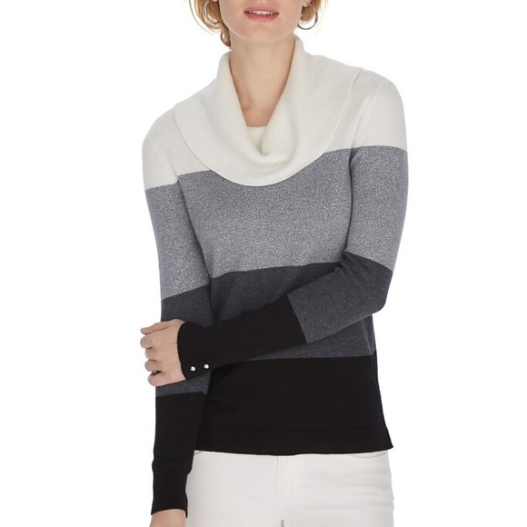 WHBM Striped Turtleneck Sweater - Picture 7 of 8